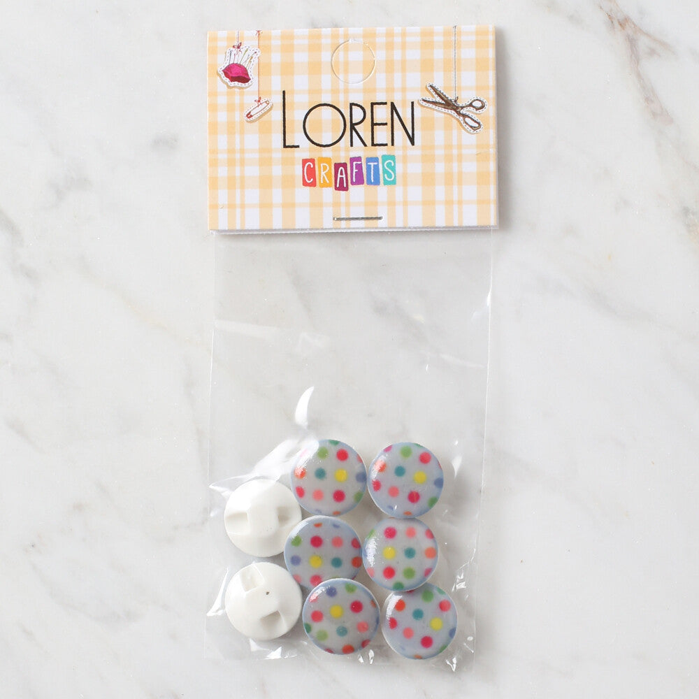 Loren Crafts 8'li Mavi Renkli Düğme - 697
